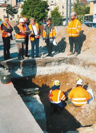 Visite de chantier fouille du site d'archéologie préventive de la place coislin à metz en 2024