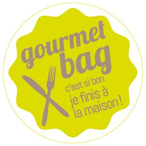 Sticker du gourmet bag "gourmet bag, c'est si bon je finis à la maison !)